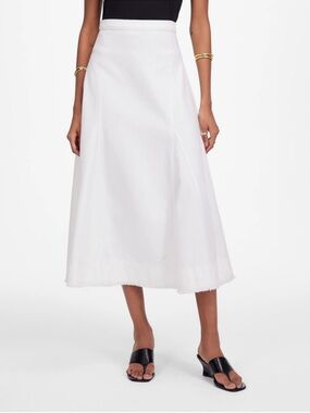 Madewell White Midi A-Line Skirt